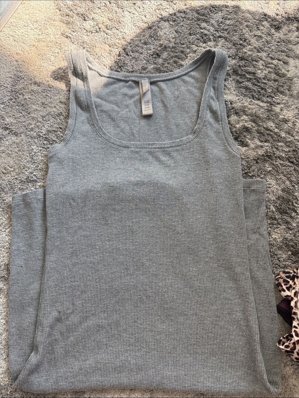 Women’s Ribbed Scoop Neck body dress Top — Gray
